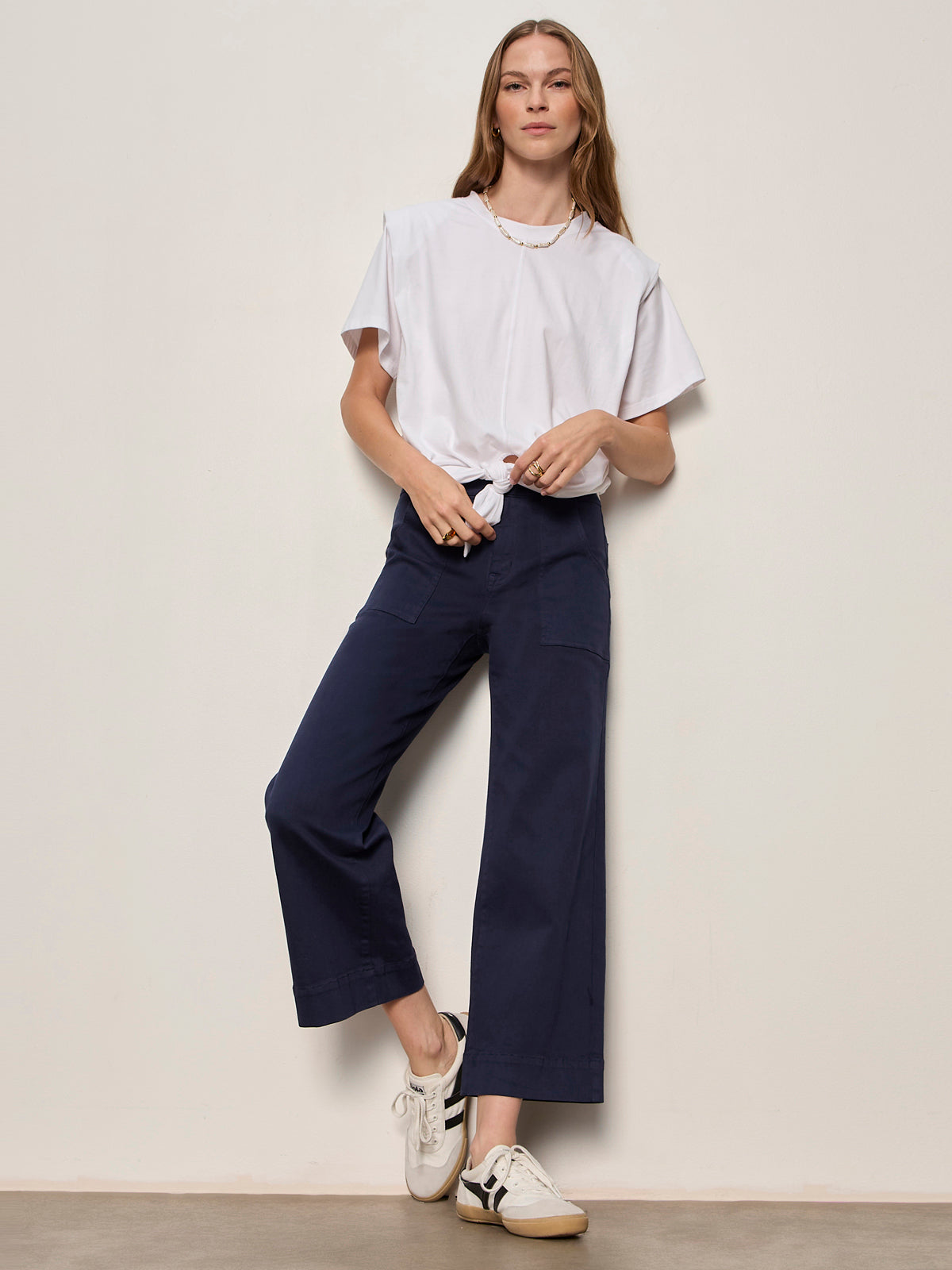Sanctuary Clothing Signature - GOOD TO GO TIE FRONT TEE WHITE