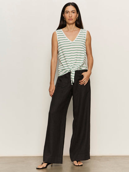 Sanctuary Clothing Customer Favorite - The Linen Marine Wide Leg Semi-High Rise Pant Black