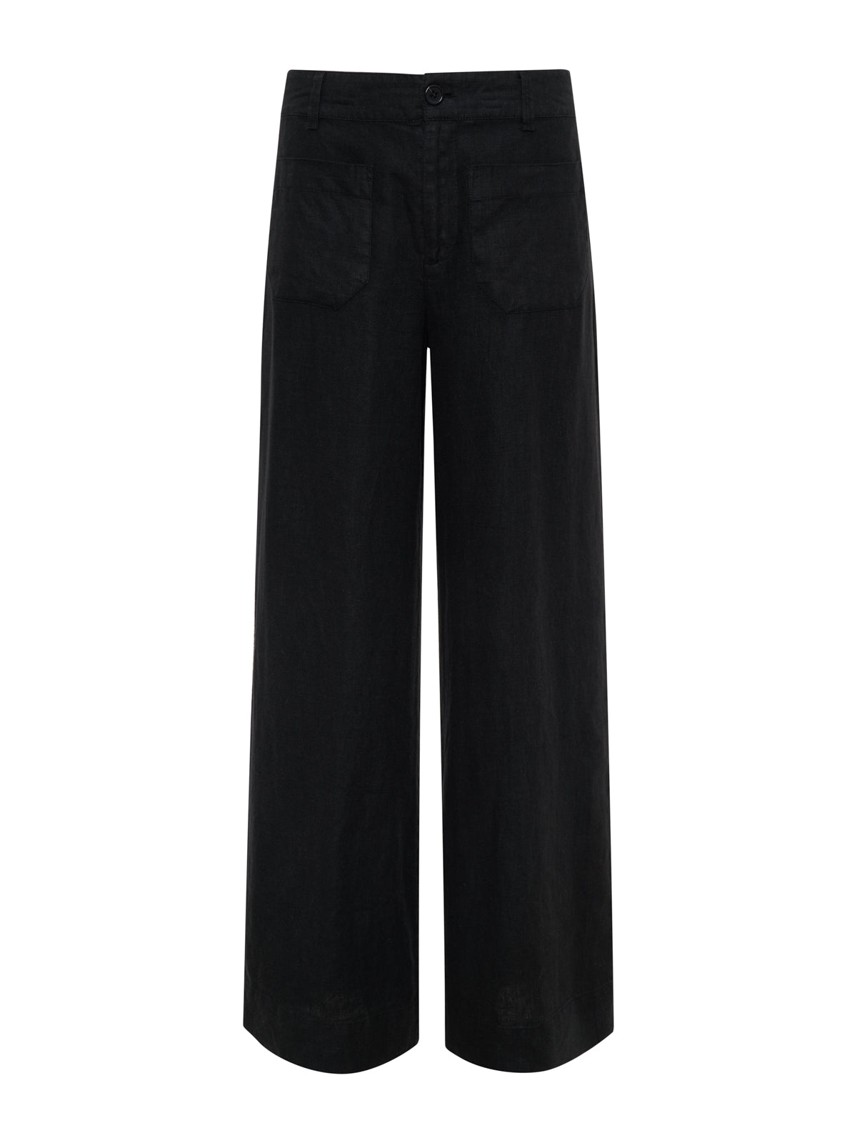 Sanctuary Clothing Customer Favorite - The Linen Marine Wide Leg Semi-High Rise Pant Black