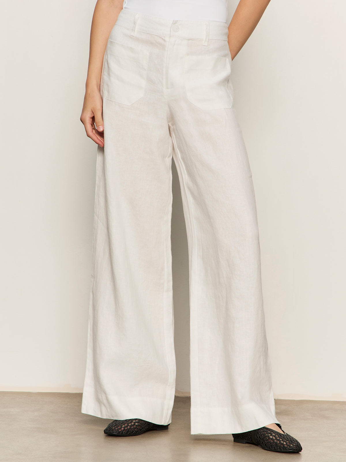 Sanctuary Clothing Trending - The Linen Marine Wide Leg Semi-High Rise Pant White