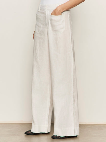 Sanctuary Clothing Trending - The Linen Marine Wide Leg Semi-High Rise Pant White