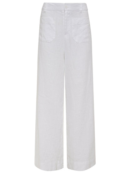 Sanctuary Clothing Trending - The Linen Marine Wide Leg Semi-High Rise Pant White