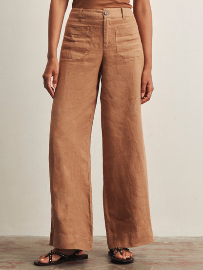 Sanctuary Clothing Best Seller - THE LINEN MARINE WIDE LEG TOASTED COCONUT