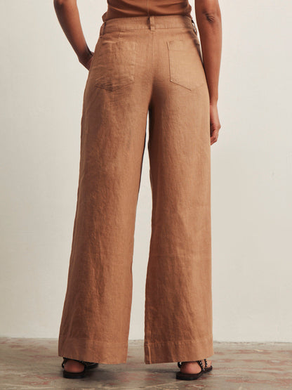 Sanctuary Clothing Best Seller - THE LINEN MARINE WIDE LEG TOASTED COCONUT