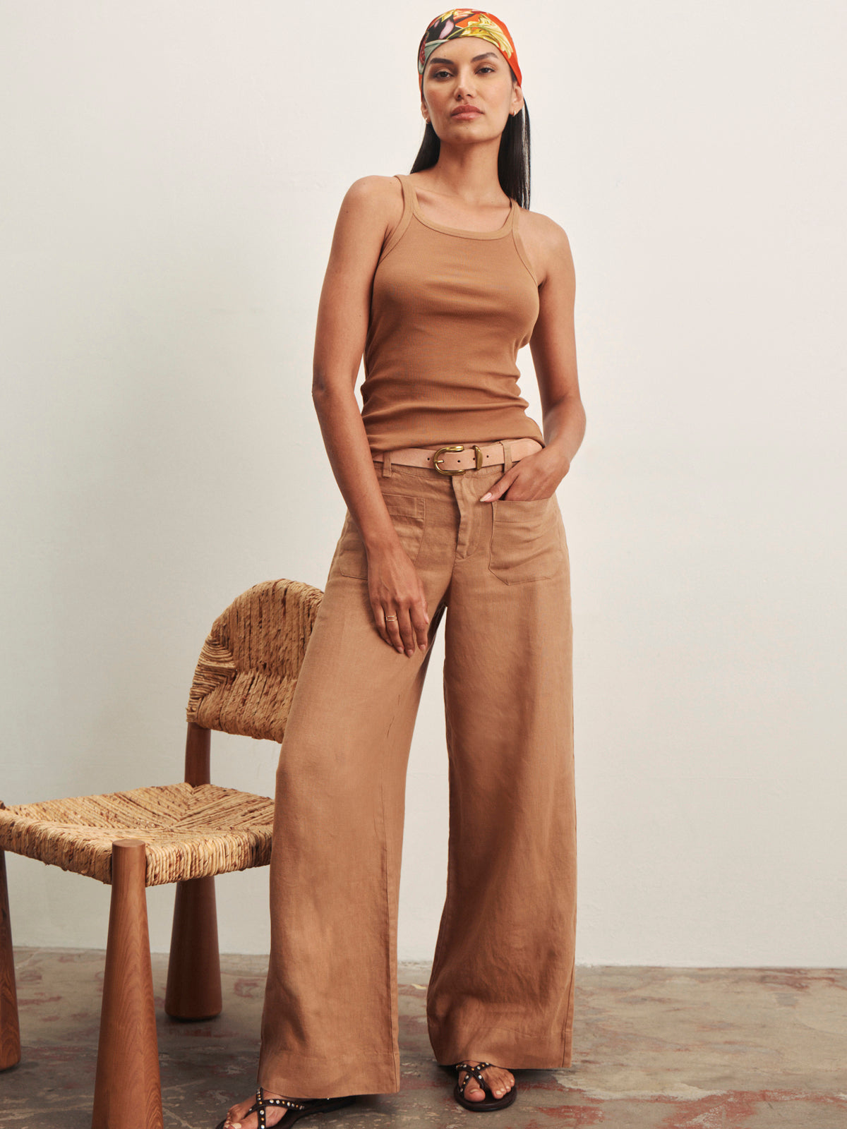 Sanctuary Clothing Best Seller - THE LINEN MARINE WIDE LEG TOASTED COCONUT