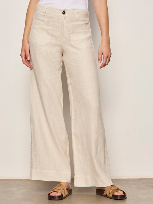 Sanctuary Clothing Trusted - The Linen Marine Wide Leg Pant Summer Sand