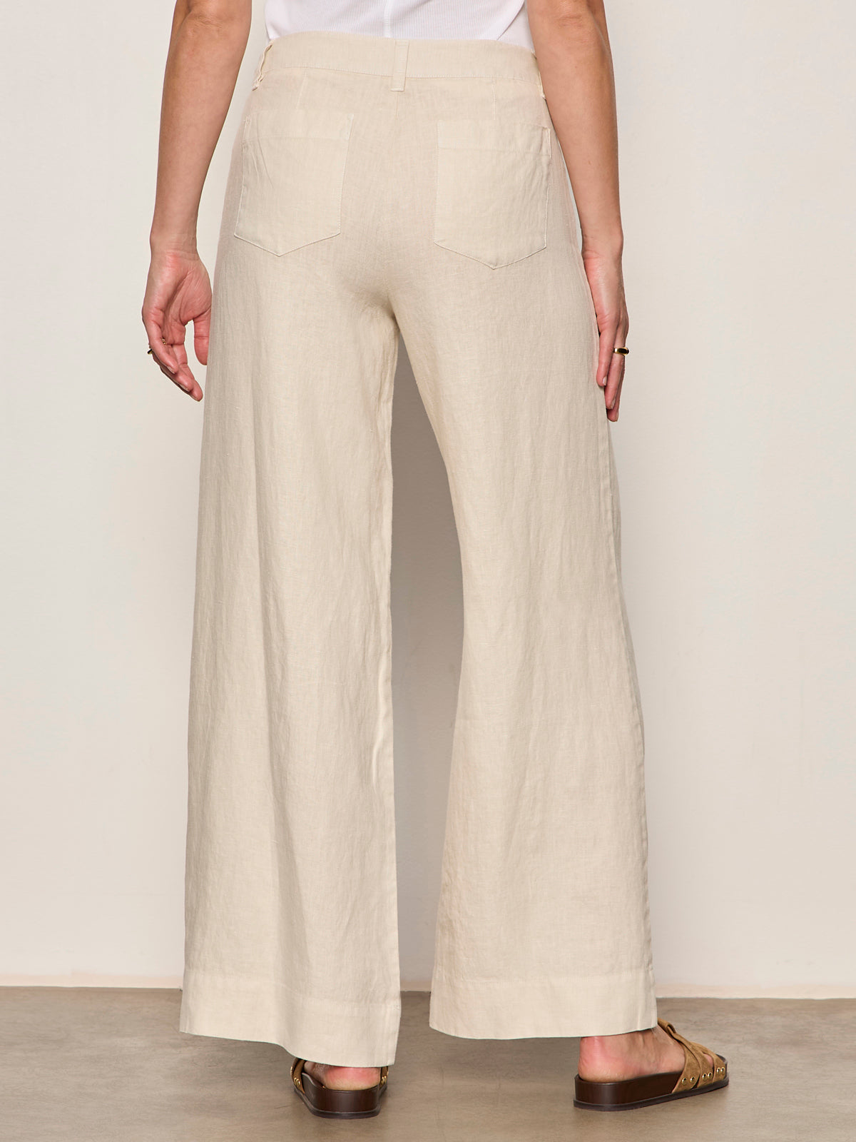 Sanctuary Clothing Trusted - The Linen Marine Wide Leg Pant Summer Sand