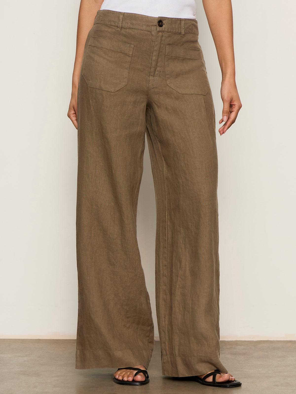 Sanctuary Clothing Everyday - The Linen Marine Wide Leg Pant Timber