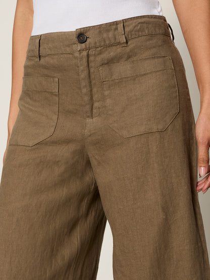 Sanctuary Clothing Everyday - The Linen Marine Wide Leg Pant Timber
