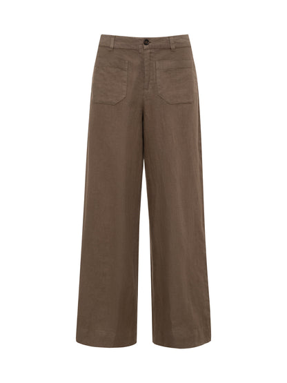 Sanctuary Clothing Everyday - The Linen Marine Wide Leg Pant Timber