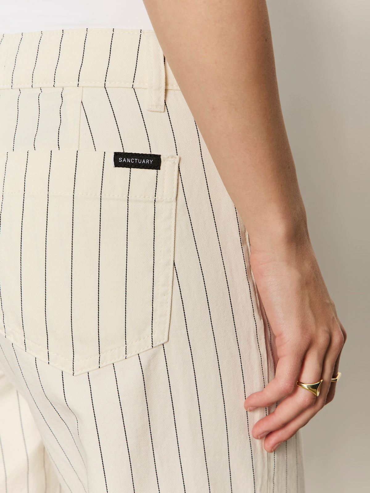 Sanctuary Clothing Popular - The Marine Jean Bleached White Pinstripe