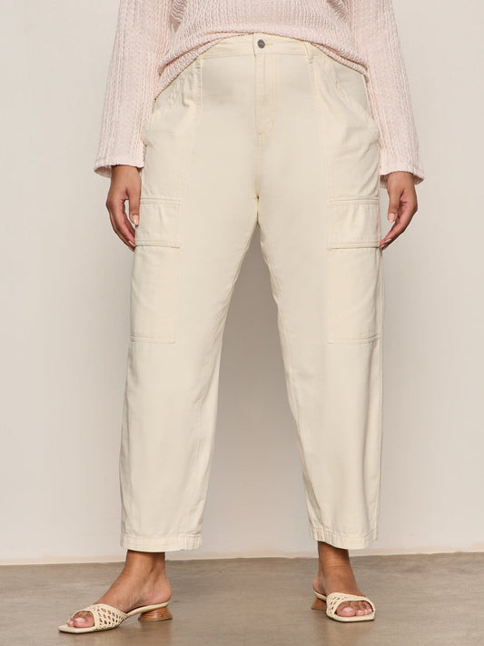 Sanctuary Clothing Essential - Boyfriend Utility Pant Collagen Extended Sizing