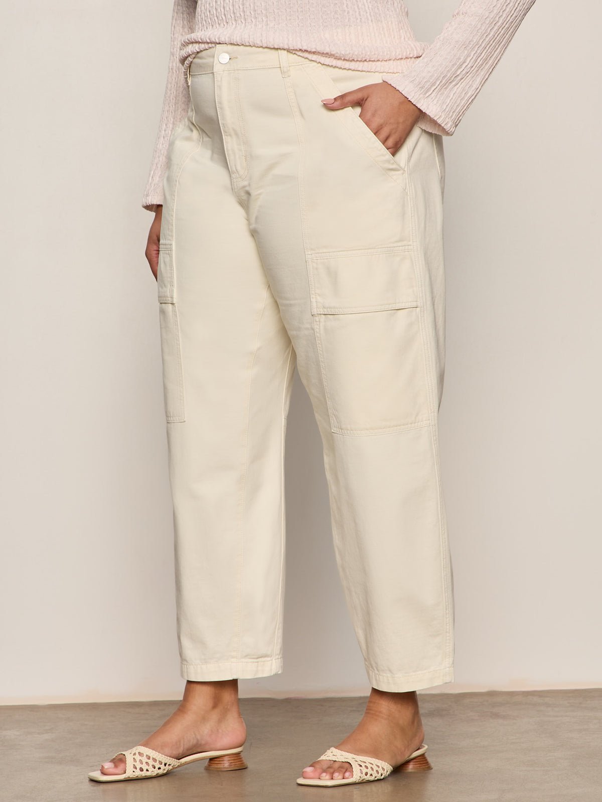 Sanctuary Clothing Essential - Boyfriend Utility Pant Collagen Extended Sizing