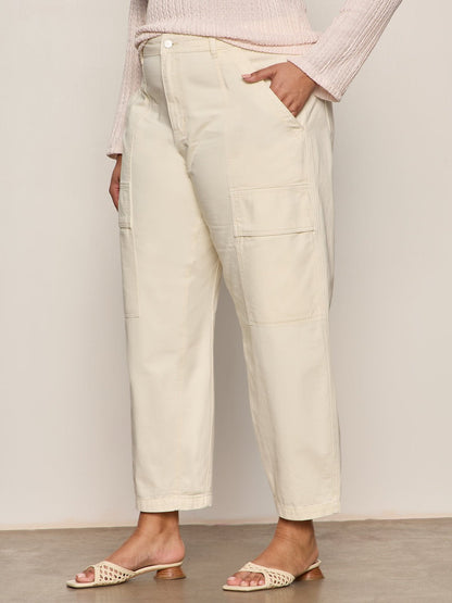 Sanctuary Clothing Essential - Boyfriend Utility Pant Collagen Extended Sizing
