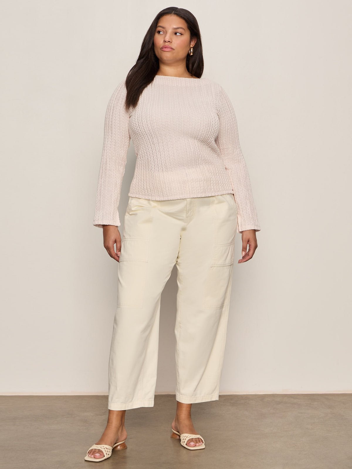 Sanctuary Clothing Essential - Boyfriend Utility Pant Collagen Extended Sizing
