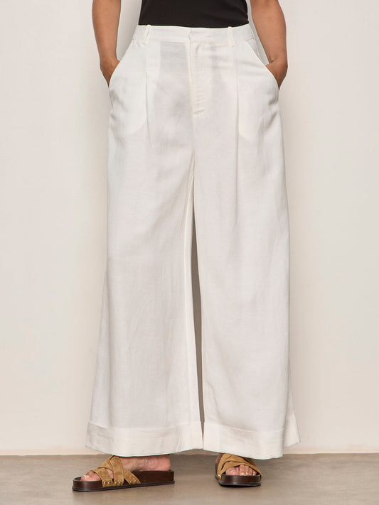 Sanctuary Clothing Featured - TERRACE LINEN PANT CHALK