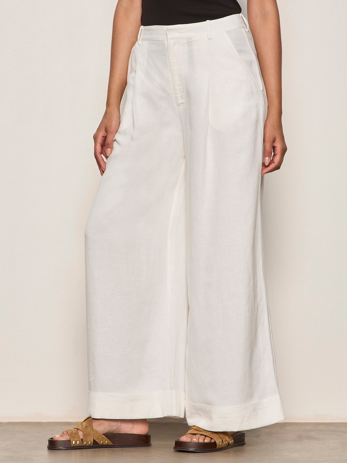 Sanctuary Clothing Featured - TERRACE LINEN PANT CHALK