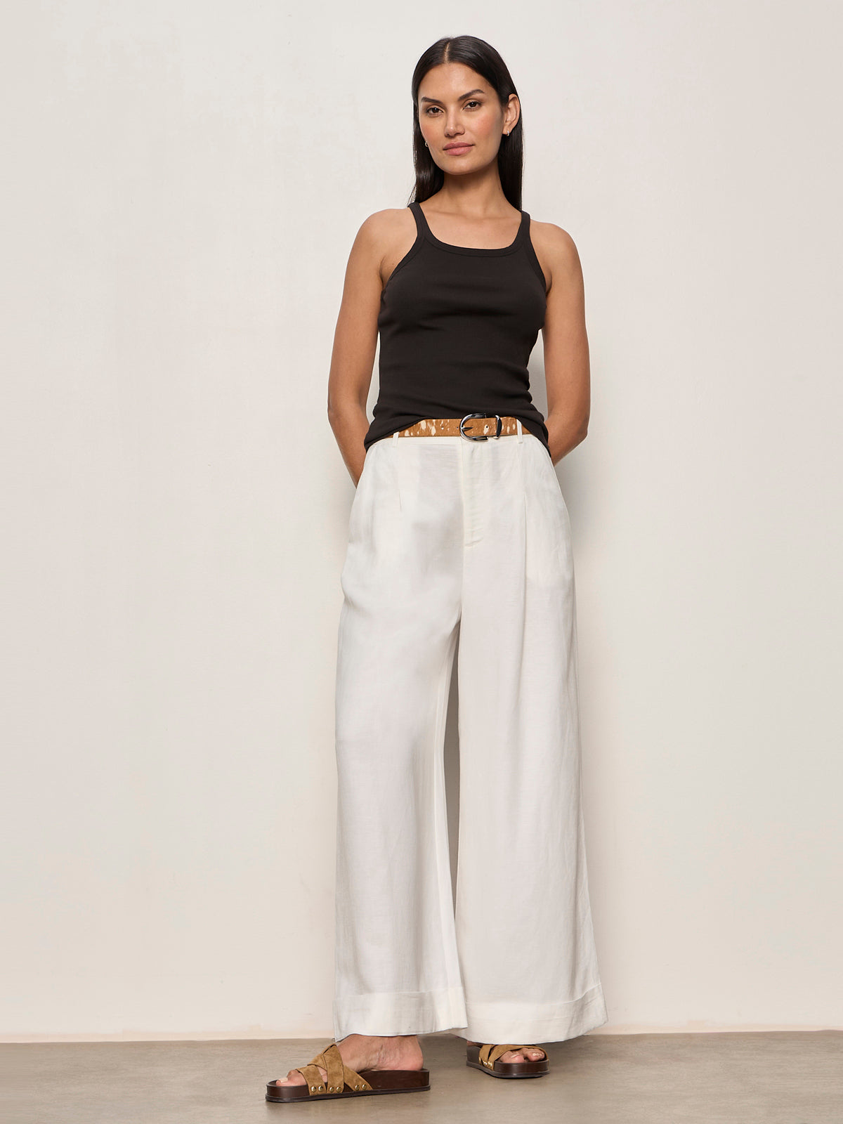 Sanctuary Clothing Featured - TERRACE LINEN PANT CHALK