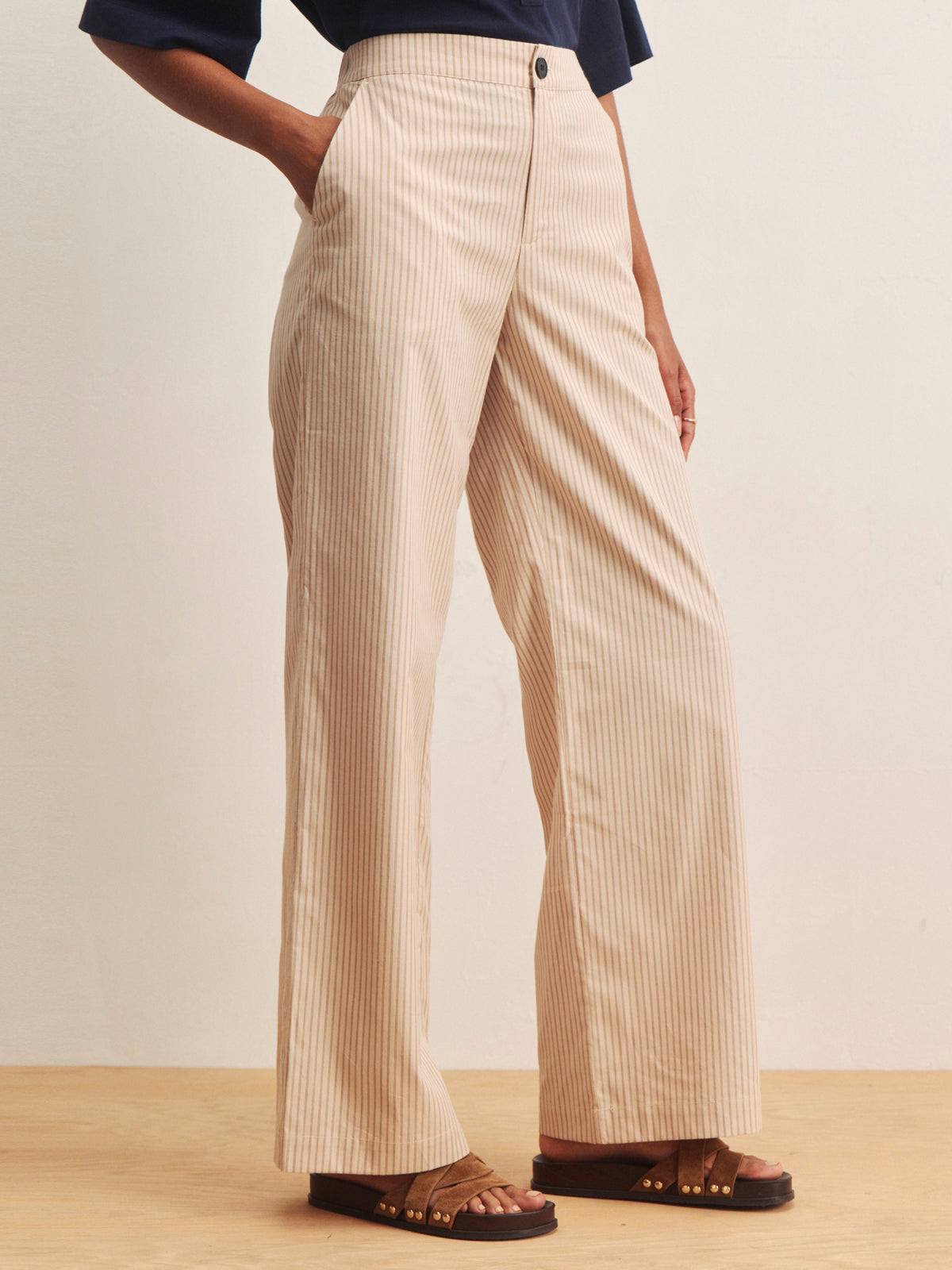 Sanctuary Clothing Special Offer - ELOISE STRIPE TROUSER DARK OPAL PINSTRIPE