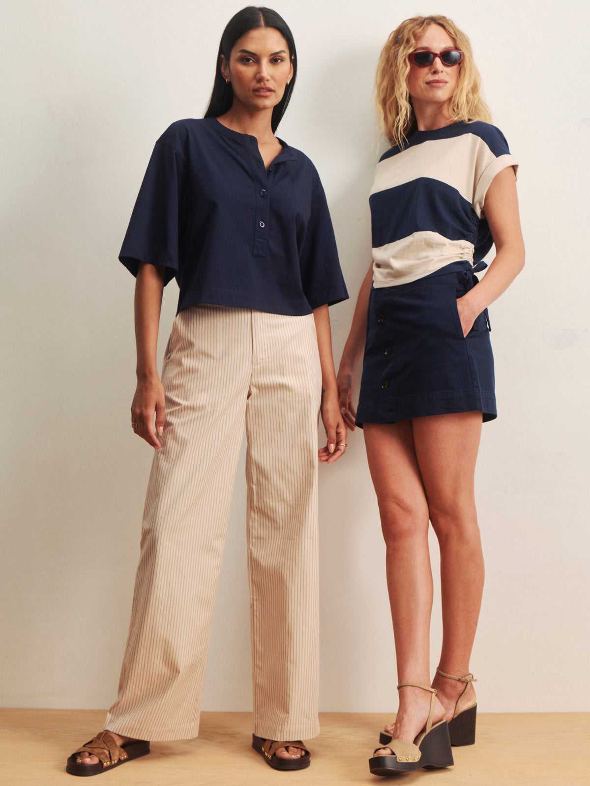 Sanctuary Clothing Special Offer - ELOISE STRIPE TROUSER DARK OPAL PINSTRIPE