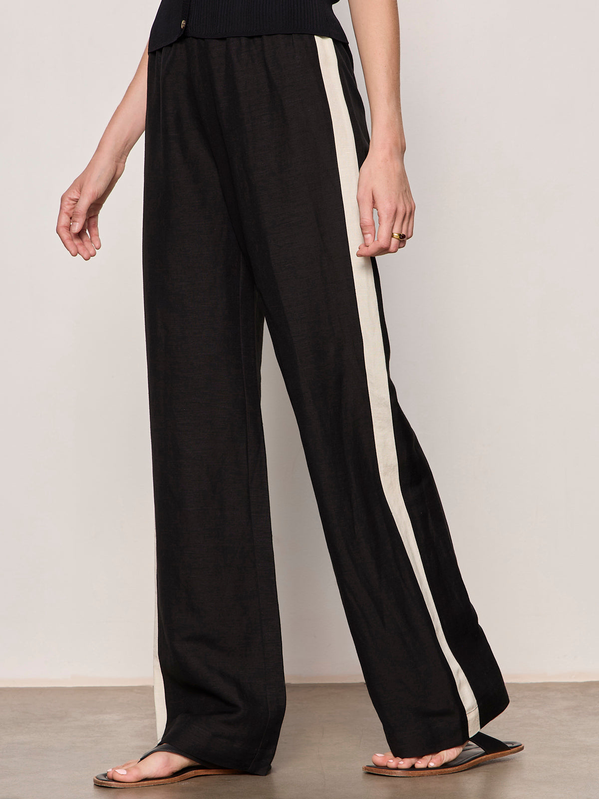 Sanctuary Clothing Everyday - CASUAL TRACK PANT BLACK / SUMMER SAND