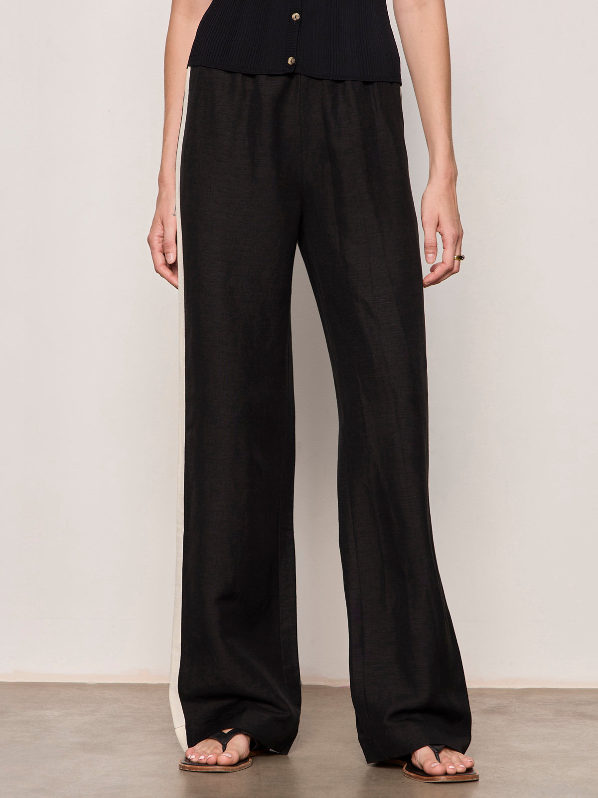 Sanctuary Clothing Everyday - CASUAL TRACK PANT BLACK / SUMMER SAND