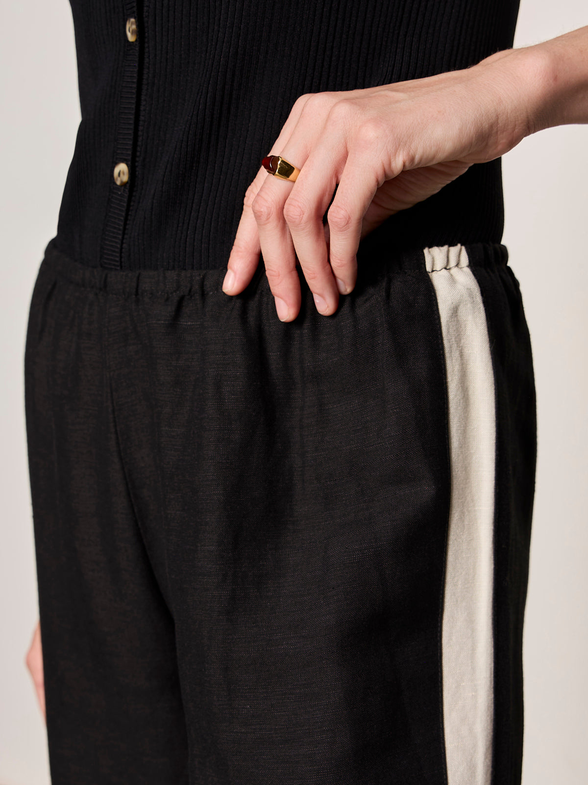 Sanctuary Clothing Everyday - CASUAL TRACK PANT BLACK / SUMMER SAND