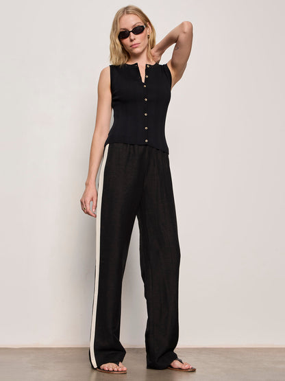 Sanctuary Clothing Everyday - CASUAL TRACK PANT BLACK / SUMMER SAND