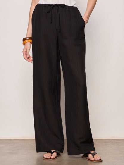 Sanctuary Clothing Everyday - SHORELINE LINEN PANTS BLACK