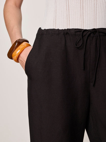 Sanctuary Clothing Everyday - SHORELINE LINEN PANTS BLACK