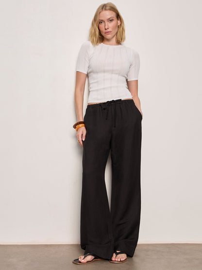 Sanctuary Clothing Everyday - SHORELINE LINEN PANTS BLACK