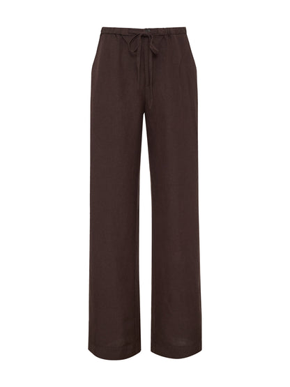 Sanctuary Clothing Sale - SHORELINE LINEN PANTS RICH SOIL