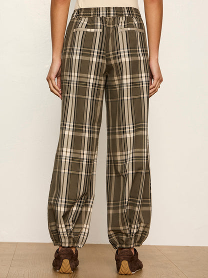 Sanctuary Clothing Signature - Micro Balloon Pant Linden Plaid Petite Sizing