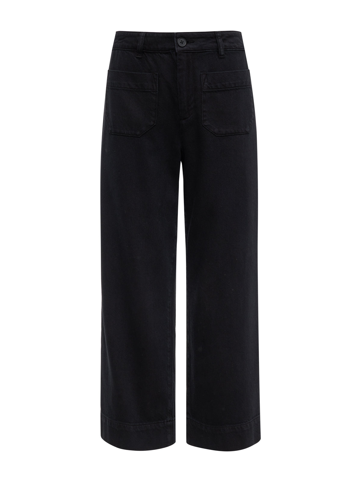 Sanctuary Clothing Quality - Soft Marine Wide Leg Standard Rise Crop Pant Black