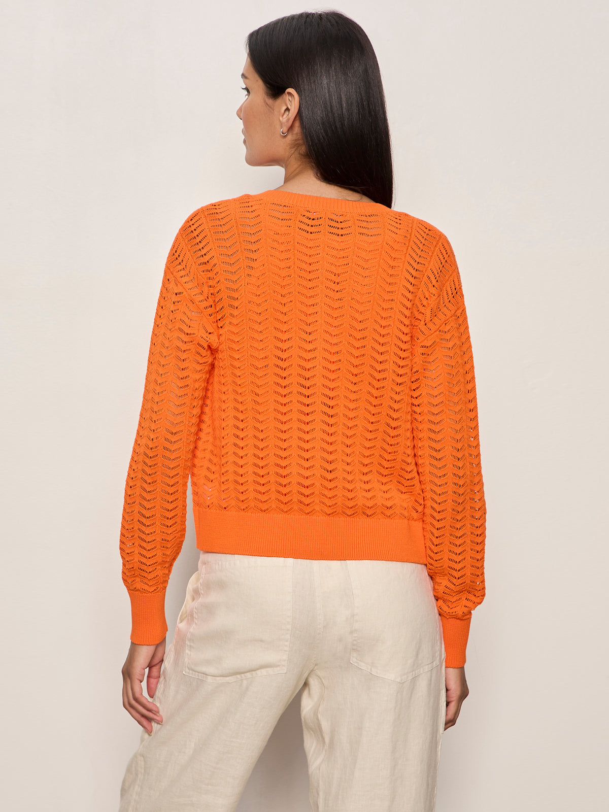 Sanctuary Clothing Exclusive - FOR KEEPS POINTELLE CARDIGAN HIBISCUS ORANGE
