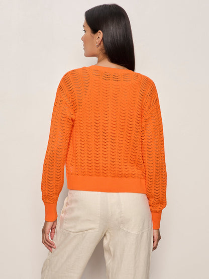 Sanctuary Clothing Exclusive - FOR KEEPS POINTELLE CARDIGAN HIBISCUS ORANGE