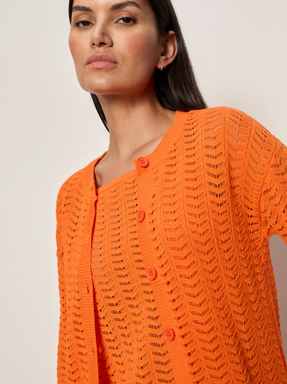 Sanctuary Clothing Exclusive - FOR KEEPS POINTELLE CARDIGAN HIBISCUS ORANGE