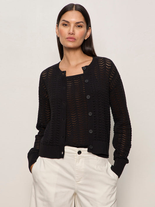 Sanctuary Clothing Best Price - FOR KEEPS POINTELLE CARDIGAN BLACK
