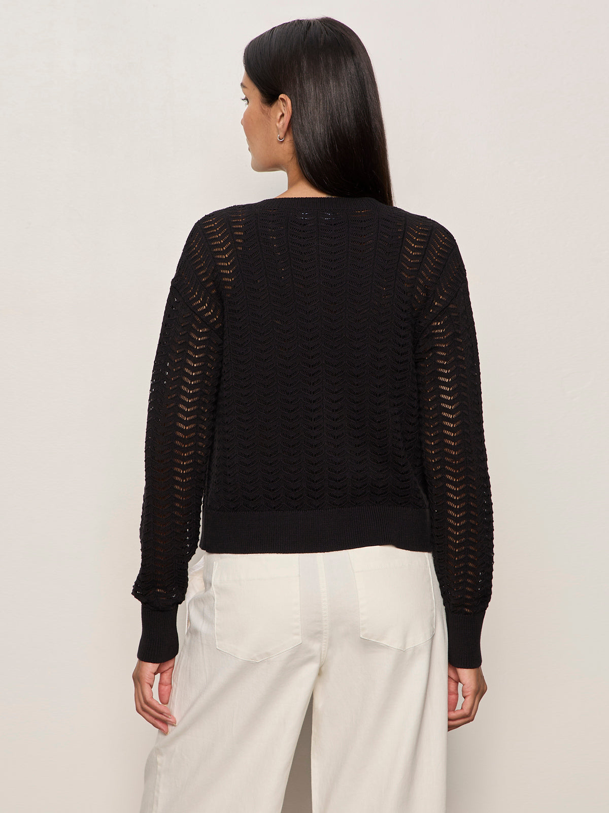 Sanctuary Clothing Best Price - FOR KEEPS POINTELLE CARDIGAN BLACK