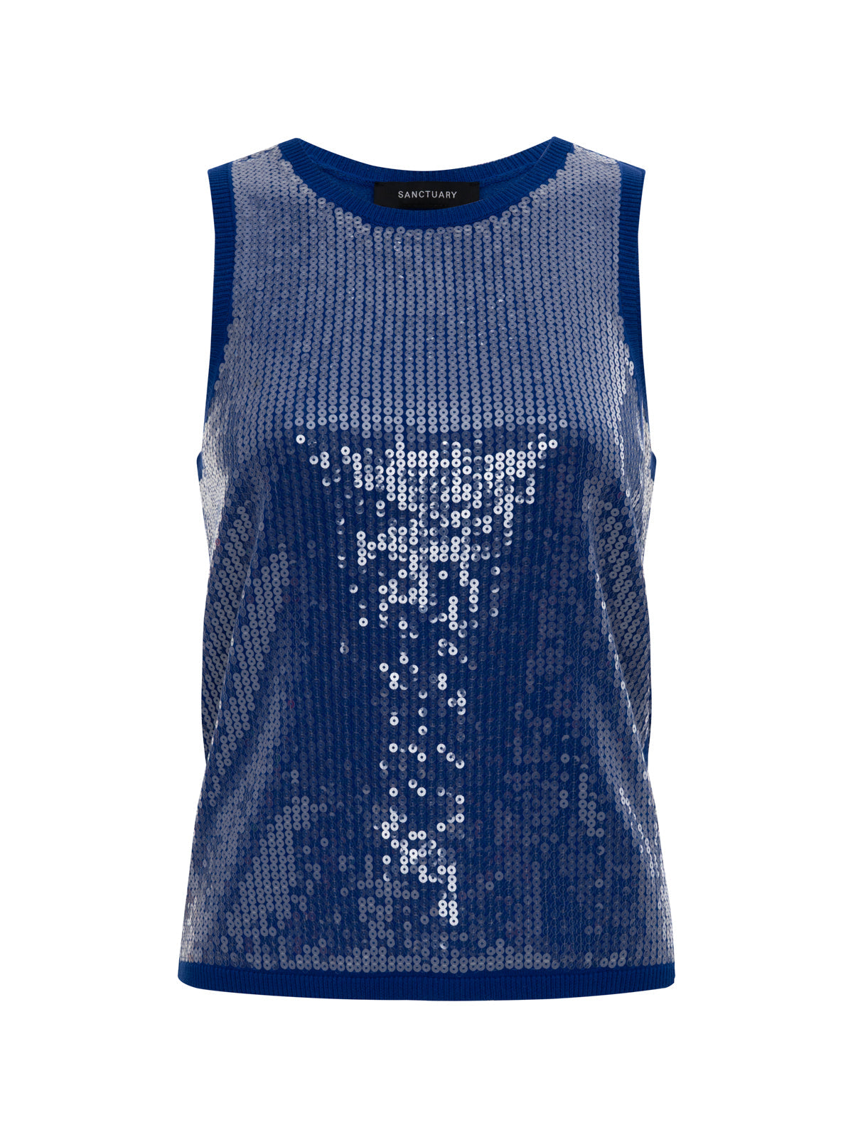 Sanctuary Clothing Essential - SUMMER SHINE SEQUIN SHELL LUMINOUS BLUE