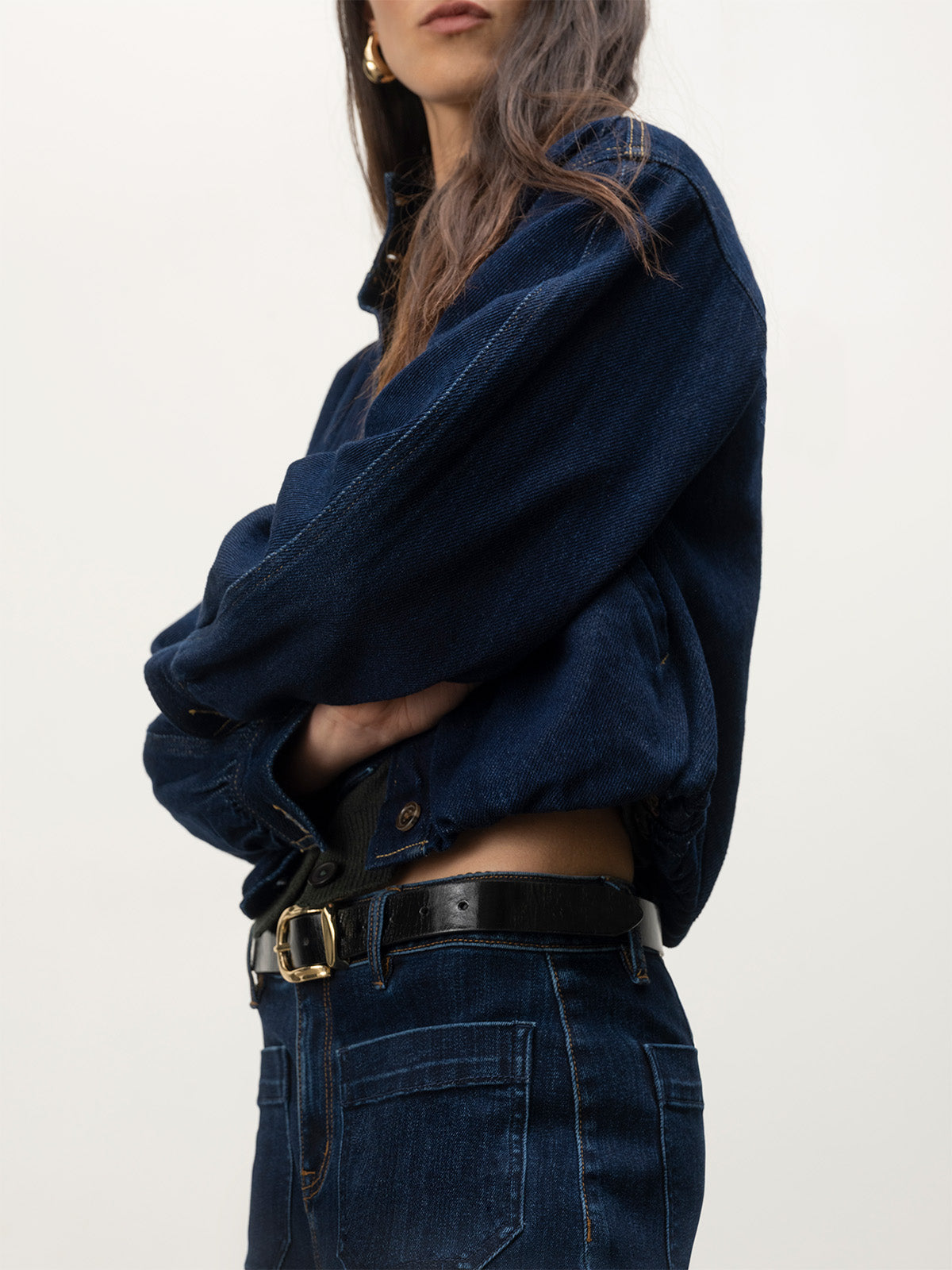 Sanctuary Clothing Best Price - Bubble Hem Bomber Jacket Dark Denim