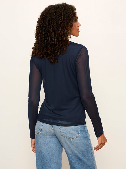 Sanctuary Clothing Classic - Mesh Long Sleeve Cardigan Navy Blazer