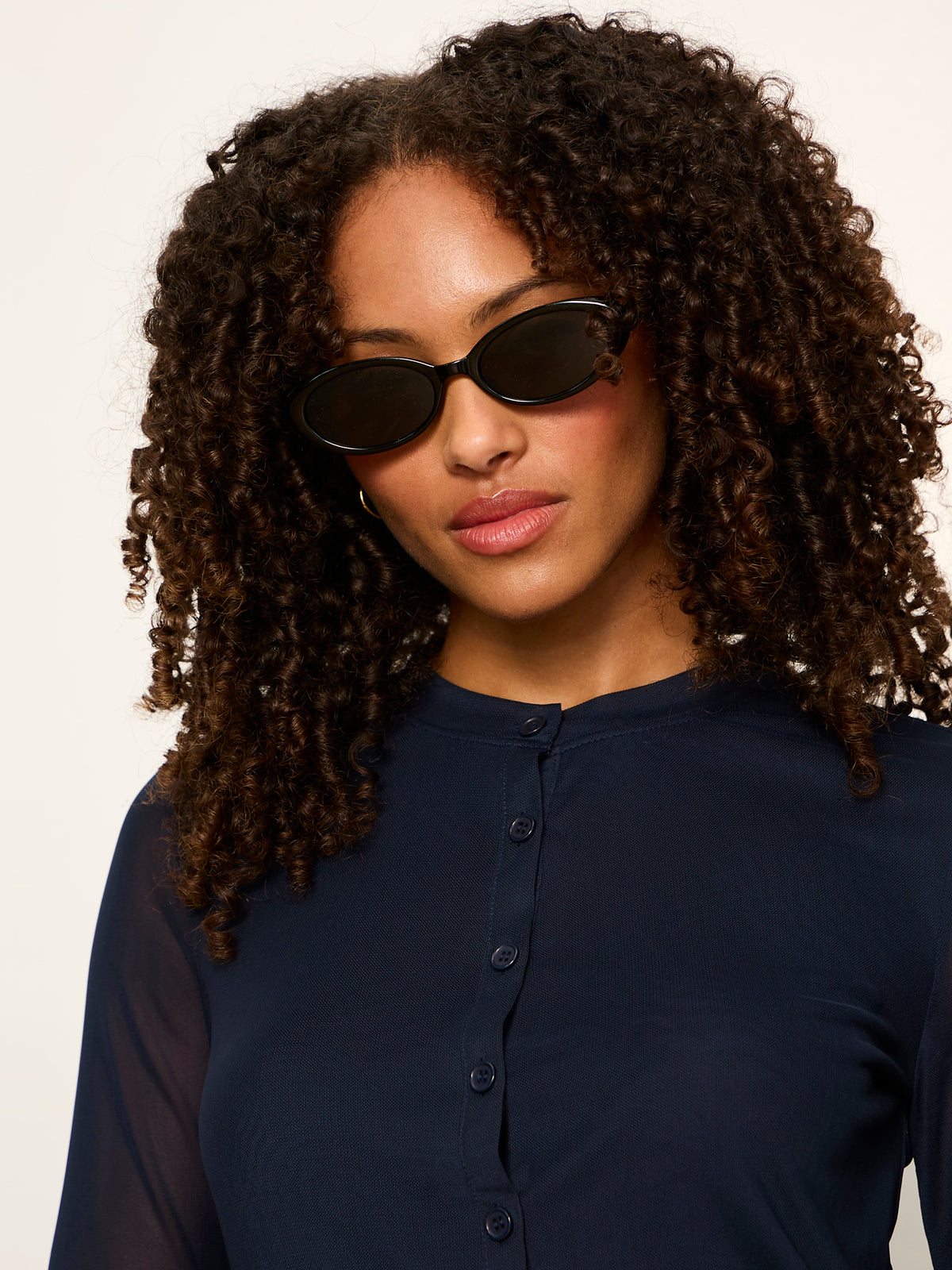 Sanctuary Clothing Classic - Mesh Long Sleeve Cardigan Navy Blazer