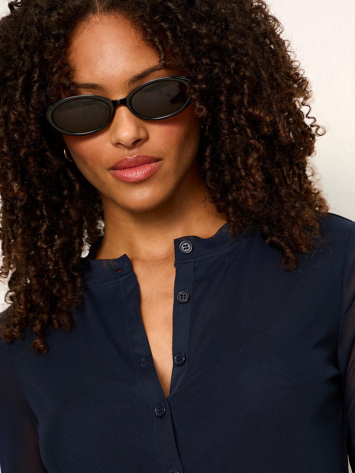 Sanctuary Clothing Classic - Mesh Long Sleeve Cardigan Navy Blazer