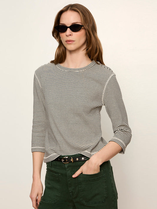 Sanctuary Clothing Everyday - 3/4 Mode Tee Chalk French Stripe