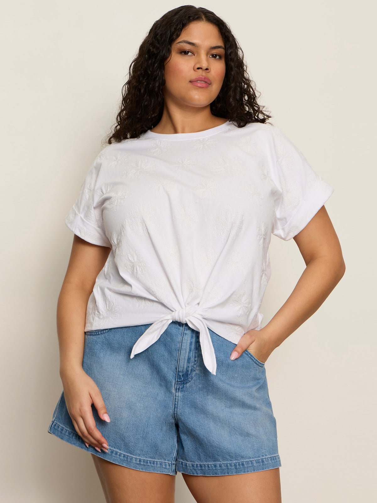 Sanctuary Clothing Classic - Idyll Tie Short Jean Serenade Extended Sizing