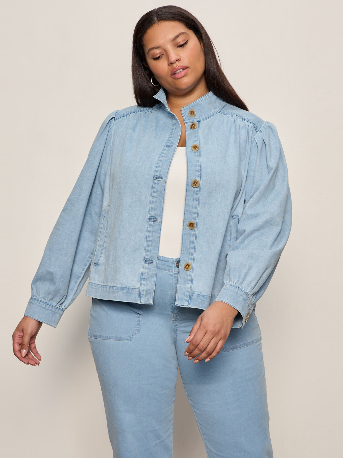 Sanctuary Clothing Popular - Charlotte Denim Jacket Whisper Extended Sizing