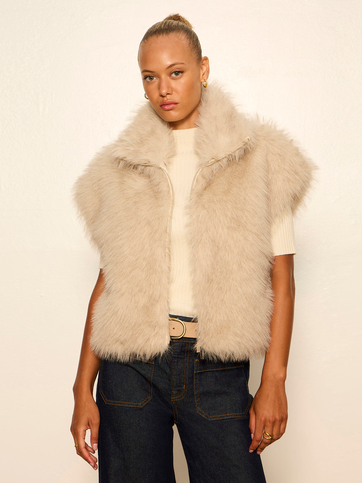 Sanctuary Clothing Essential - Silky Fur Vest Arctic Hare