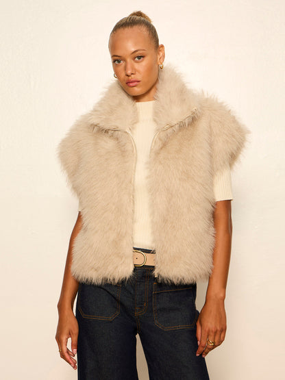 Sanctuary Clothing Essential - Silky Fur Vest Arctic Hare