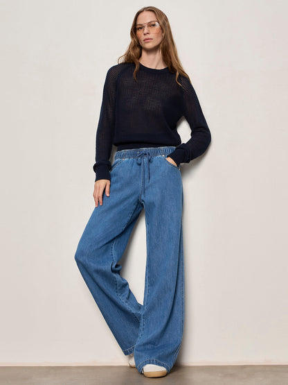 Sanctuary Clothing Classic - SOLEIL OPEN STITCH SWEATER NAVY BLAZER